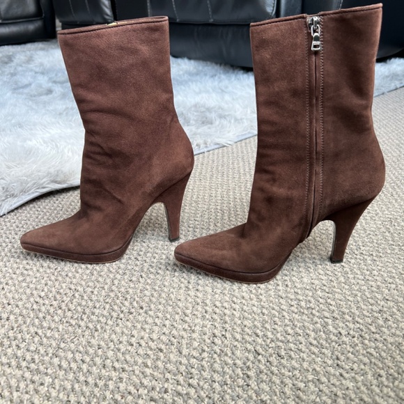 Chocolate Brown Prada Booties - Picture 2 of 3